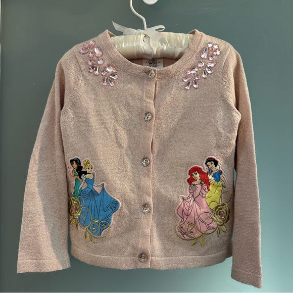 Disney Other - Disney Princess pink glitter sweater -size girls 5/6